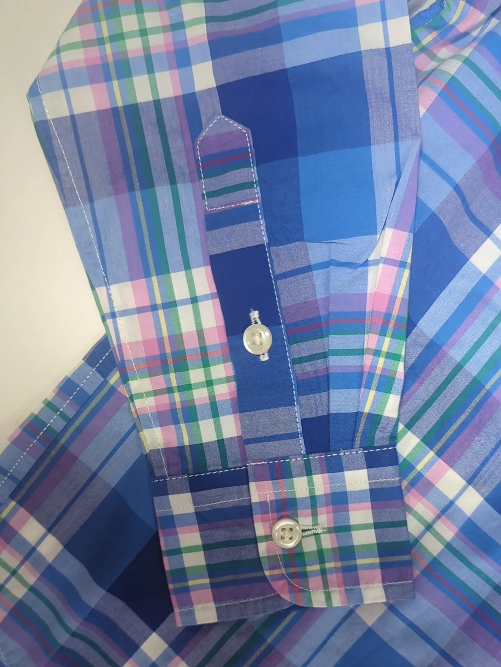 NWT Ralph Lauren Boys Blue Plaid Button Down Shirt Size 8